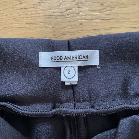 Good American The High Shine Boss Black Disco Pants Size 2 (Medium) - Picture 4 of 5